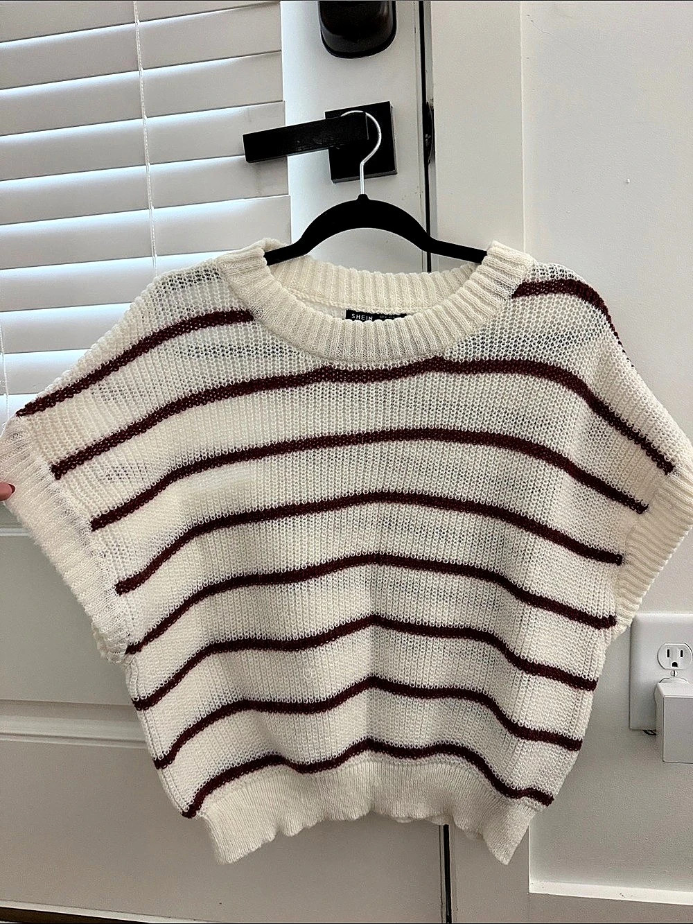 Striped Print Drop Shoulder Sweater